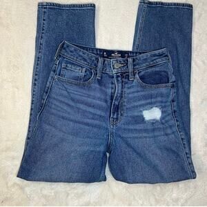 Hollister Ultra High Rise Distressed Denim Vintage Straight Leg Jeans Size1R